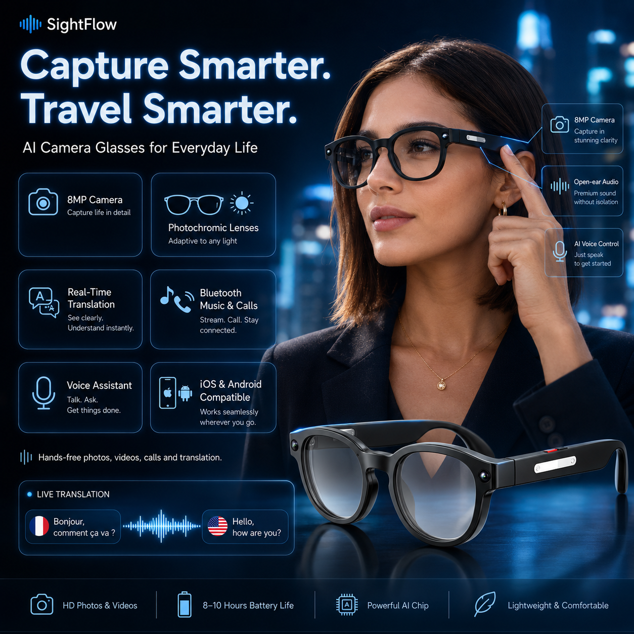 SightFlow AI Smart Glasses